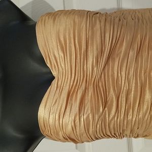 NWT Stunning Terani Couture Strapless Gold Short Evening Dress, Size 12